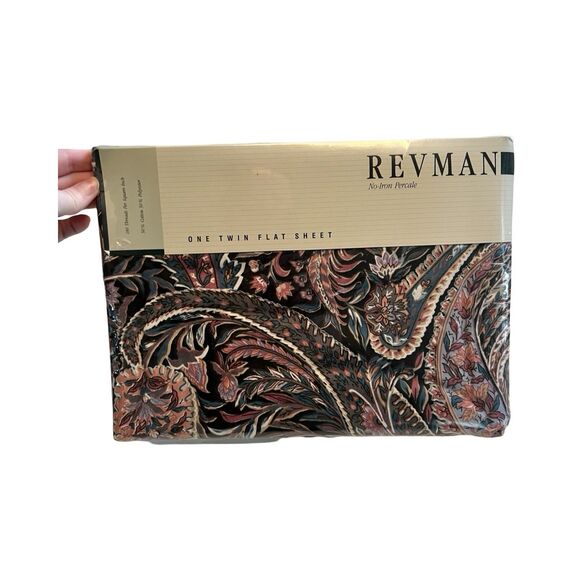 Vintage Revman Twin Flat Sheet Aladdin Paisley Multi Colored USA‎ New - Picture 1 of 2